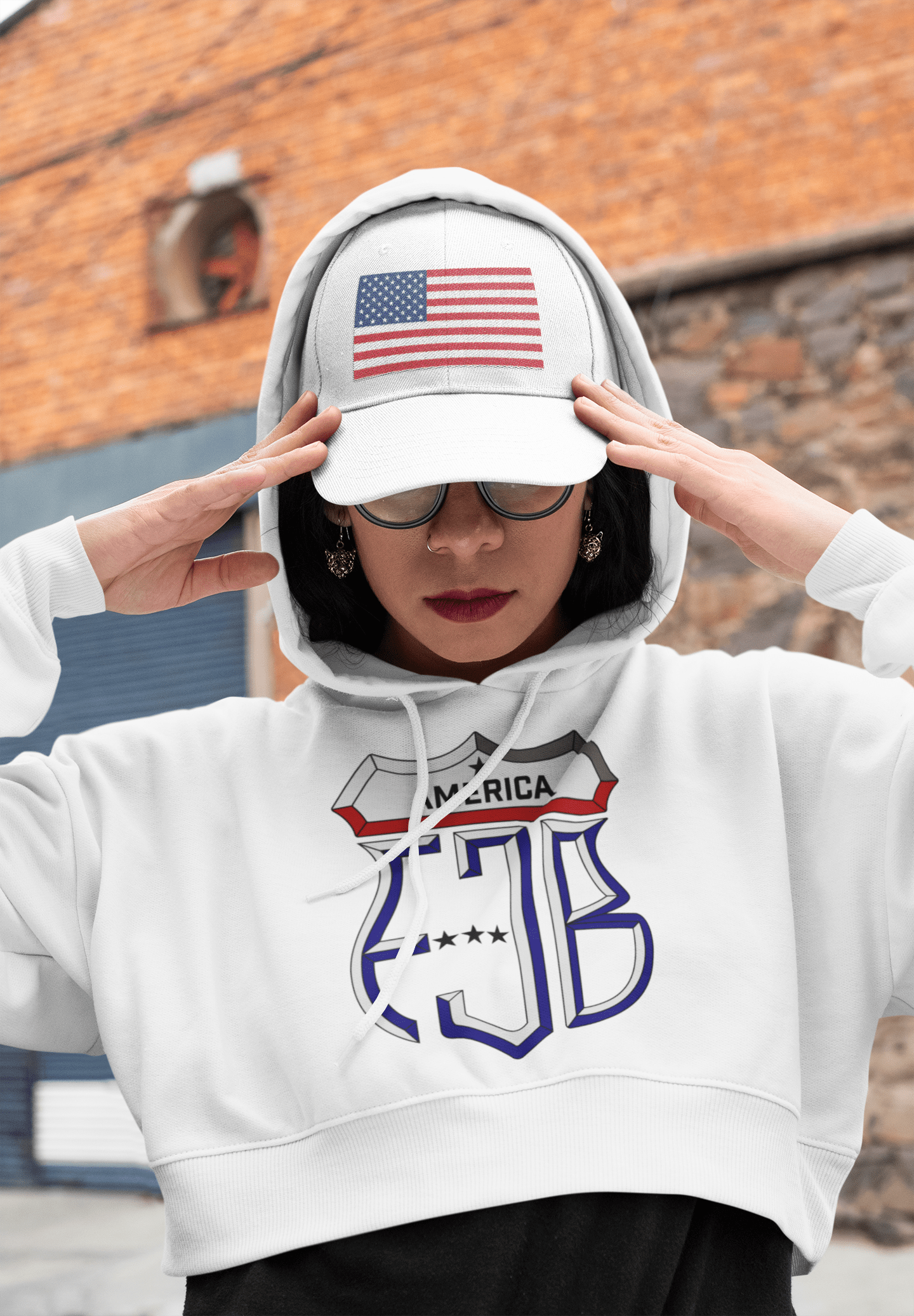 Merica cropped online hoodie