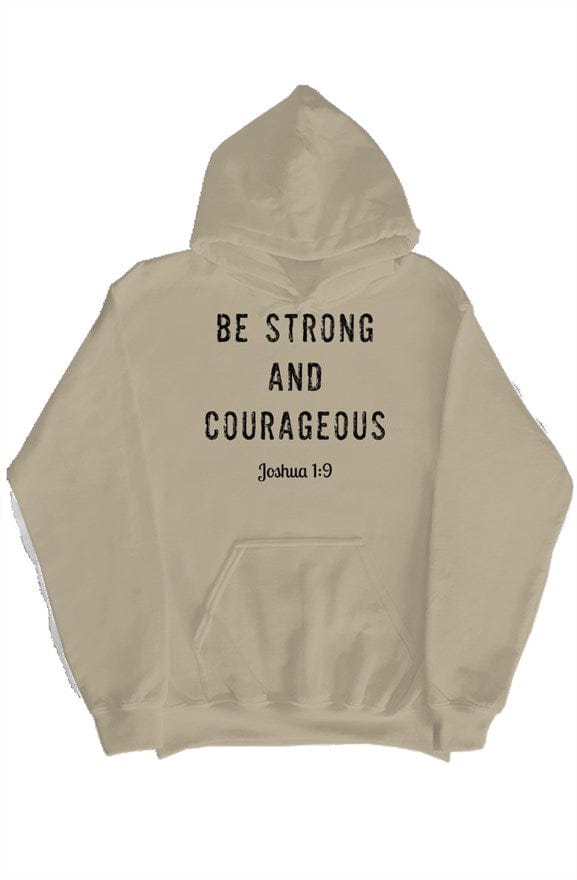 Men “Strong and Courageous” with Cross Pullover Hoodie